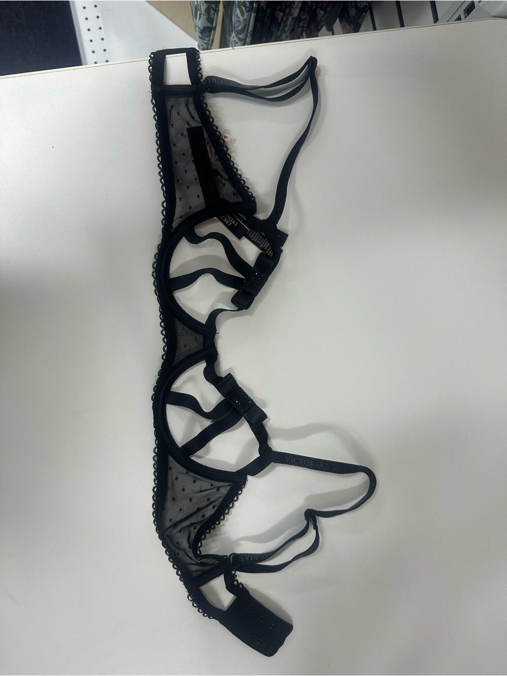 Victoria's Secret Black Sheer Strappy Underwire Bra